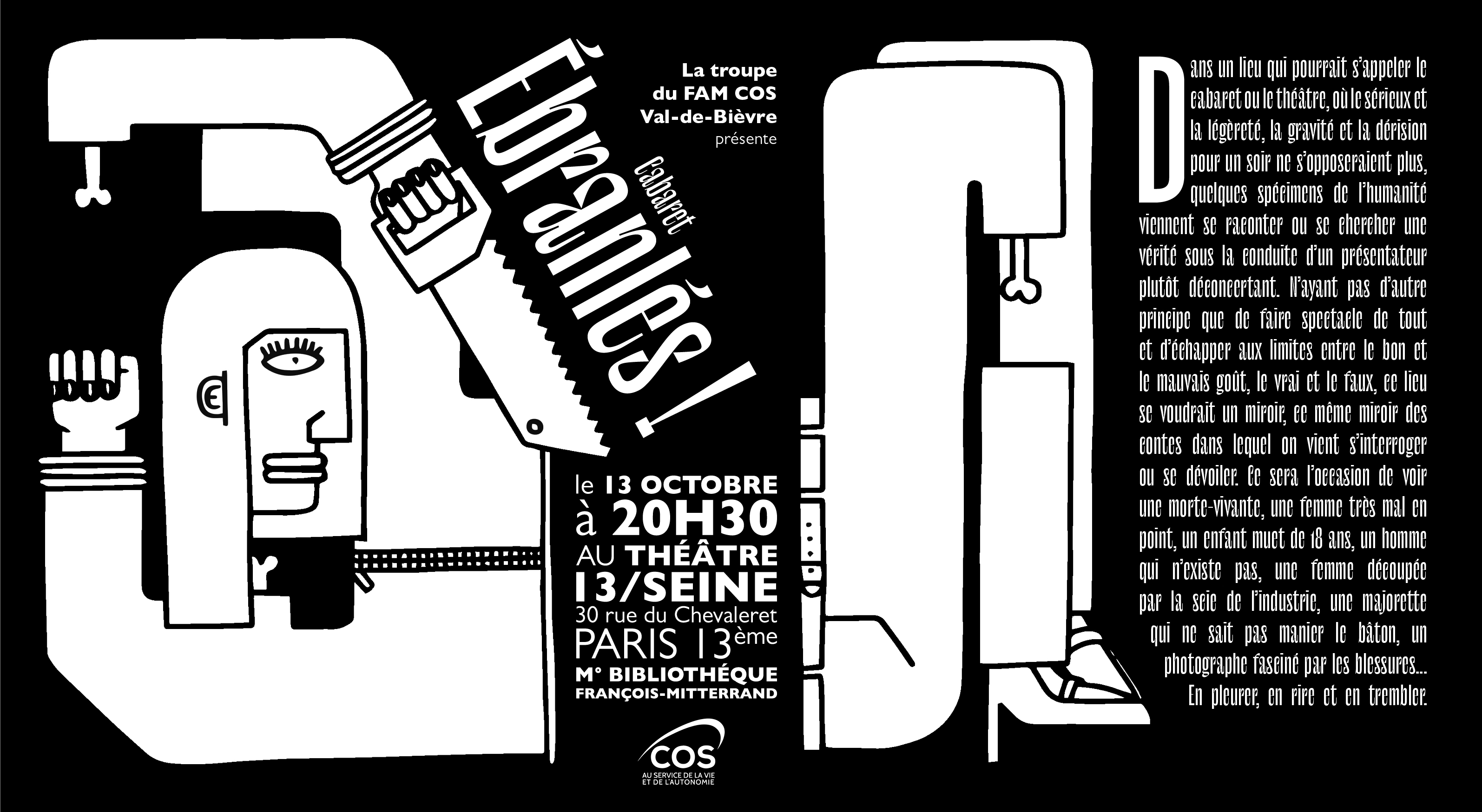 Ebranlés représentation par la troupe théâtre du FAM Villejuif