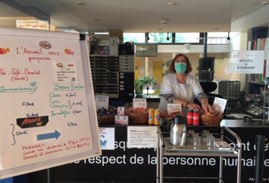 Buvette de l'accueil pendant le confinement