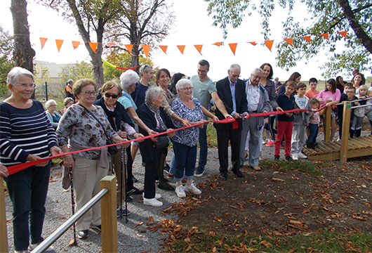 Inauguration du parcours santé adapté en présence d'Alain Fribourg, trésorier de la Fondation