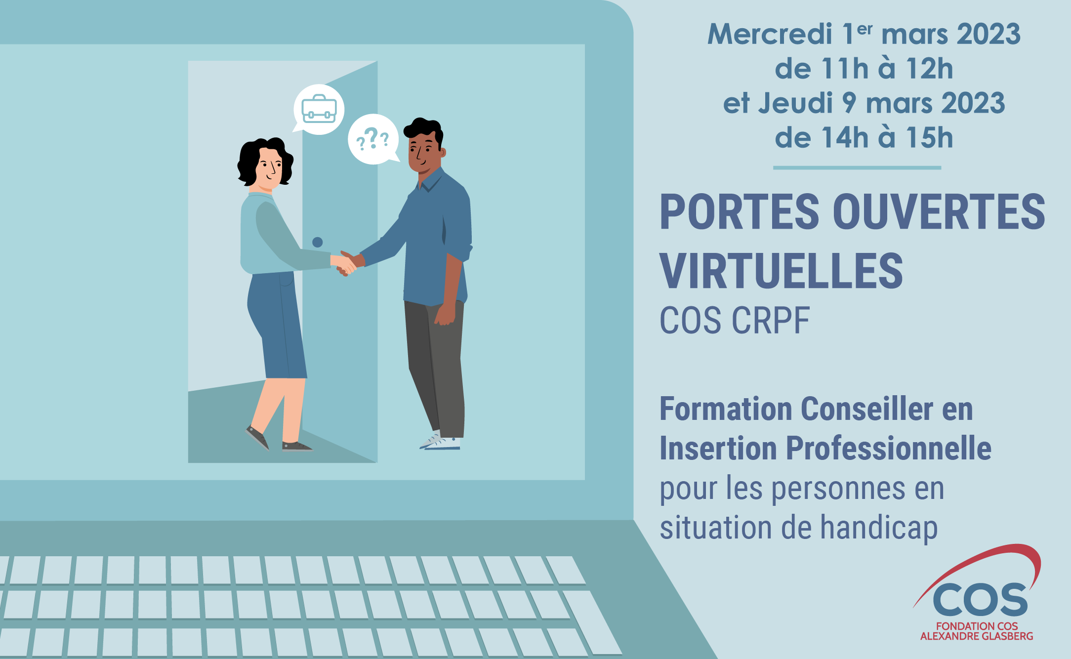 Nouvelles dates portes-ouvertes virtuelles formation Conseiller en Insertion Professionnelle