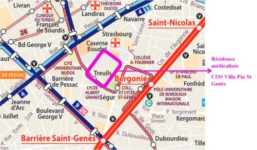 Plan d'accès COS Villa Pia